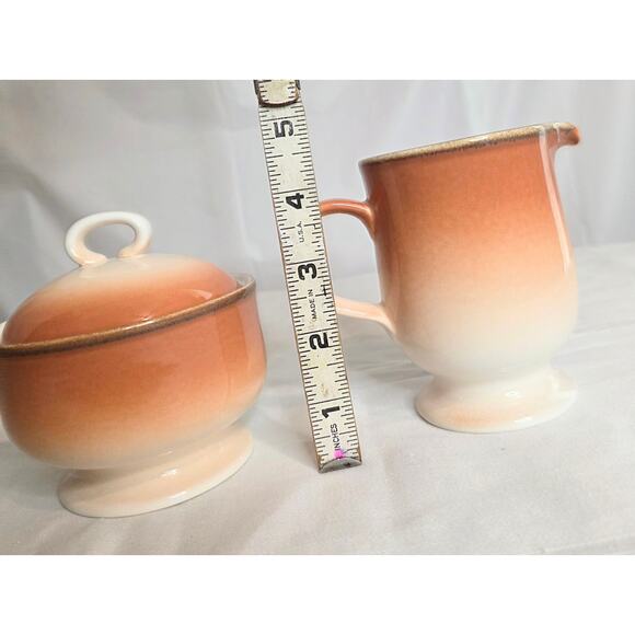 Mikasa Fashion Tones Covered Sugar Bowl Creamer Set Smoked Salmon Color - Picture 5 of 5